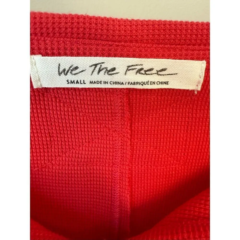 Free People Cozy Craft Cuff Top in Red Combo